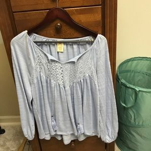 Blue boho top
